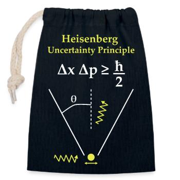 Heisenbergsche Unschärferelation - Verschließbarer Geschenkbeutel aus Baumwolle (14x20cm) - Navy - Vorne