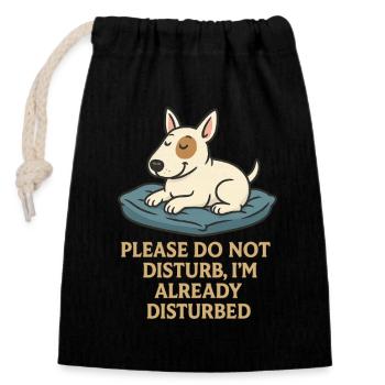Merci de ne pas déranger le t-shirt de la sieste du chien - Sac cadeau en coton avec cordon (14 x 20 cm) - noir - Devant