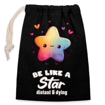 Be Like a Star - Closable cotton gift bag (14x20cm) - black - Front