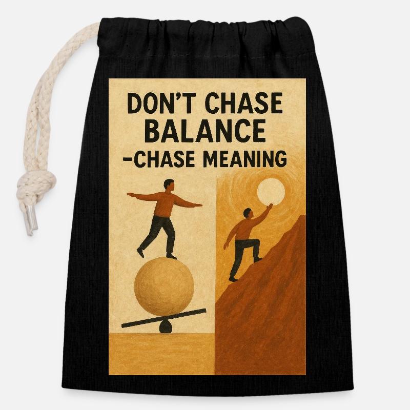 Equilibrium Search for Meaning - Closable cotton gift bag (14x20cm) - black