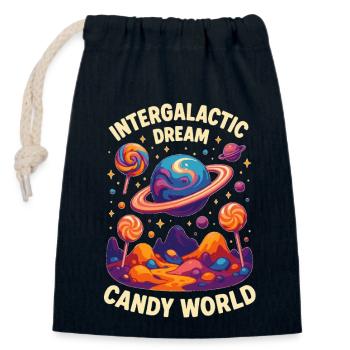 Süßigkeiten Galaxie Lolli Space Planet - Verschließbarer Geschenkbeutel aus Baumwolle (14x20cm) - Navy - Vorne