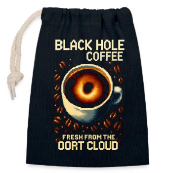 Black Hole Coffee Pixel Roast - Verschließbarer Geschenkbeutel aus Baumwolle (14x20cm) - Navy - Vorne