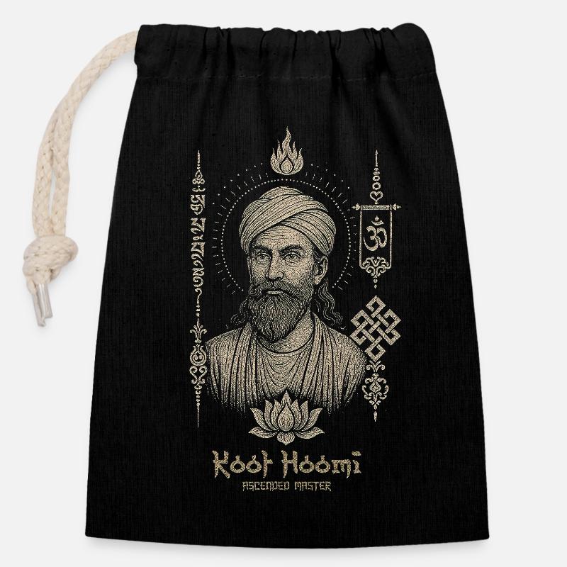 Lord Kuthumi - Sac cadeau en coton avec cordon (14 x 20 cm) - noir