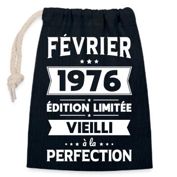 50th Anniversary - February 1976 Perfection - Closable cotton gift bag (14x20cm) - navy - Front