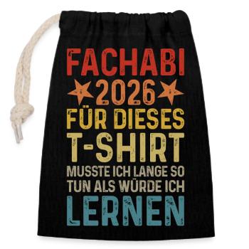 Fachabi 2026 - Sac cadeau en coton avec cordon (14 x 20 cm) - noir - Devant