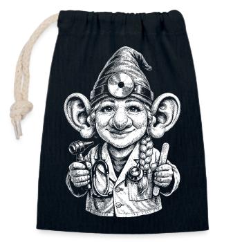 Goblin Doctor - Closable cotton gift bag (14x20cm) - navy - Front