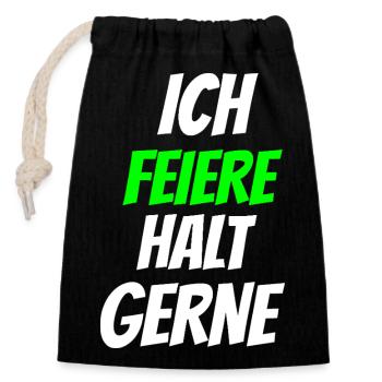 I just like to celebrate neon - Closable cotton gift bag (14x20cm) - black - Front