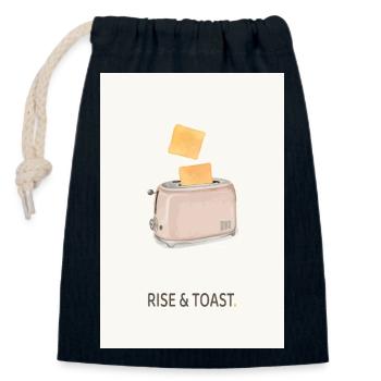 Lever et griller – Dicton drôle de cuisine - Sac cadeau en coton avec cordon (14 x 20 cm) - bleu marine - Devant