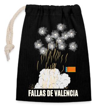 Feux d’artifice de Fallas de Valencia - Sac cadeau en coton avec cordon (14 x 20 cm) - noir - Devant