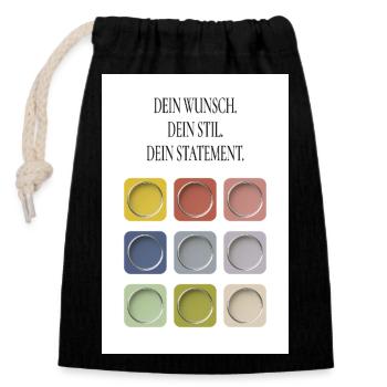 Your desire Your style Your statement - Closable cotton gift bag (14x20cm) - black - Front