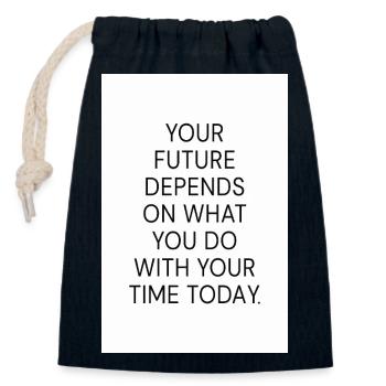 Motivation Poster Your Future Depends Quote - Verschließbarer Geschenkbeutel aus Baumwolle (14x20cm) - Navy - Vorne