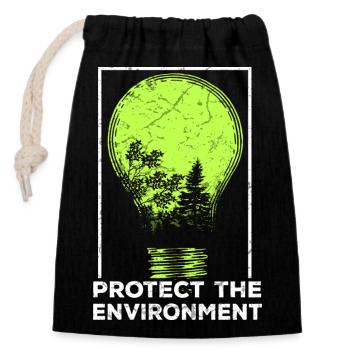 Protect Nature - Verschließbarer Geschenkbeutel aus Baumwolle (14x20cm) - Schwarz - Vorne