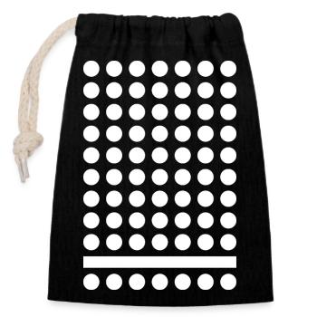 Grille Monochrome Polka Tee - Sac cadeau en coton avec cordon (14 x 20 cm) - noir - Devant