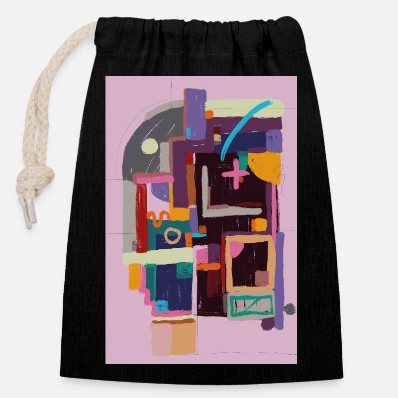 Arc of Return - Closable cotton gift bag (14x20cm) - black