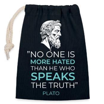 Griechische Philosophie Platon Zitat Wahrheit  - Verschließbarer Geschenkbeutel aus Baumwolle (14x20cm) - Navy - Vorne