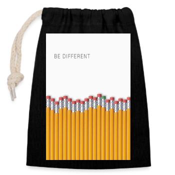 Be Different Minimalist Statement Design - Verschließbarer Geschenkbeutel aus Baumwolle (14x20cm) - Schwarz - Vorne