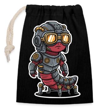 Centipede Steampunk Armored Steel Armor - Closable cotton gift bag (14x20cm) - black - Front