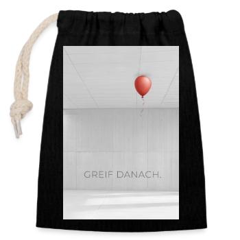 Greif danach Spruch Motivation Erfolg Ziel - Verschließbarer Geschenkbeutel aus Baumwolle (14x20cm) - Schwarz - Vorne