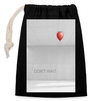 Dont wait Motivation Erfolg Jetzt handeln - Verschließbarer Geschenkbeutel aus Baumwolle (14x20cm) - Schwarz - Vorne