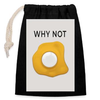 Why Not Motivation Statement Design - Closable cotton gift bag (14x20cm) - black - Front