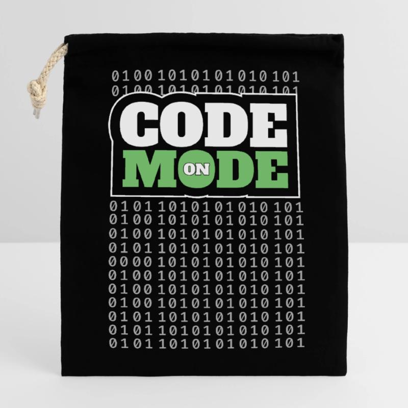 Code Mode Activé - Programmeur Ingénieur logiciel Codeur Sac cadeau en coton avec cordon (14 x 20 cm)