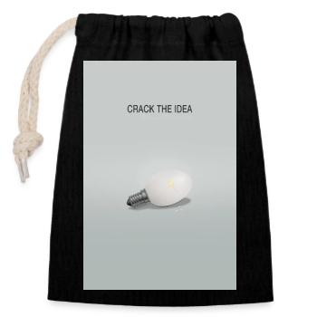 Crack The Idea Motivation Minimal Design - Closable cotton gift bag (14x20cm) - black - Front