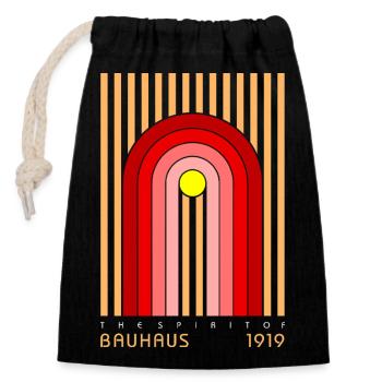 The Spirit Of Bauhaus 1919 - Closable cotton gift bag (14x20cm) - black - Front