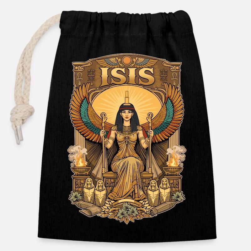 Throne of ISIS - Closable cotton gift bag (14x20cm) - black