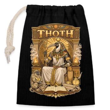 Throne of THOTH - Closable cotton gift bag (14x20cm) - black - Front
