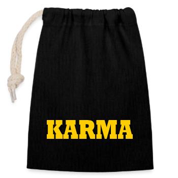 Karma - Sac cadeau en coton avec cordon (14 x 20 cm) - noir - Devant