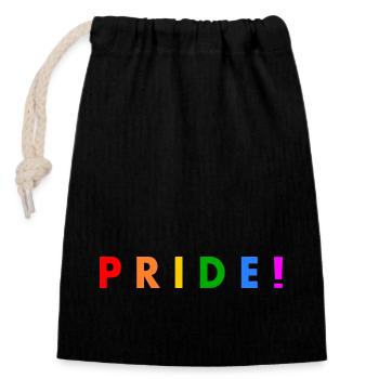 Pride - Verschließbarer Geschenkbeutel aus Baumwolle (14x20cm) - Schwarz - Vorne