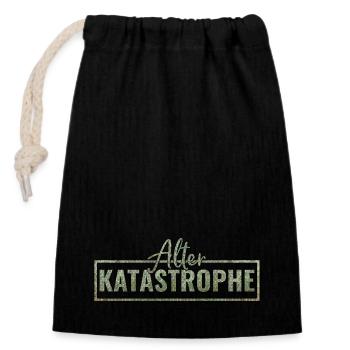Alter Katastrophe - Verschließbarer Geschenkbeutel aus Baumwolle (14x20cm) - Schwarz - Vorne