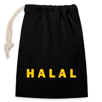 Halal - Verschließbarer Geschenkbeutel aus Baumwolle (14x20cm) - Schwarz - Vorne
