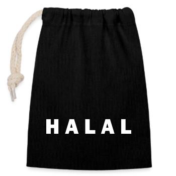 Halal - Verschließbarer Geschenkbeutel aus Baumwolle (14x20cm) - Schwarz - Vorne