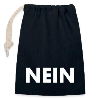 Nein - Verschließbarer Geschenkbeutel aus Baumwolle (14x20cm) - Navy - Vorne