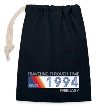 Funny Time Travel Birthday Design February 1994 - Closable cotton gift bag (14x20cm) - navy - Front