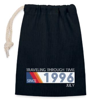 Funny Time Travel Birthday Design July 1996 - Closable cotton gift bag (14x20cm) - navy - Front