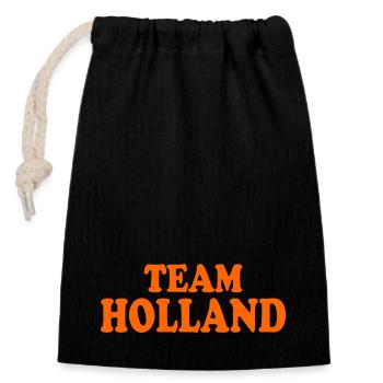 Team holland - Closable cotton gift bag (14x20cm) - black - Front