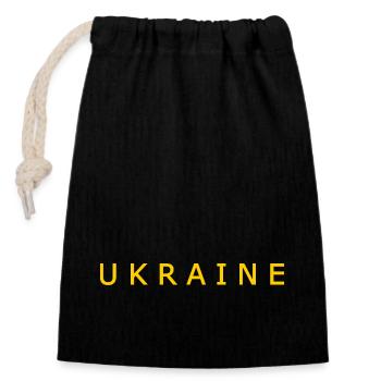 Ukraine - Verschließbarer Geschenkbeutel aus Baumwolle (14x20cm) - Schwarz - Vorne