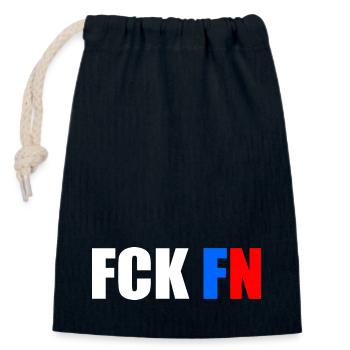 Fck fn - Sac cadeau en coton avec cordon (14 x 20 cm) - bleu marine - Devant