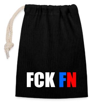 Fck fn - Sac cadeau en coton avec cordon (14 x 20 cm) - noir - Devant