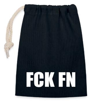 Fck fn - Sac cadeau en coton avec cordon (14 x 20 cm) - bleu marine - Devant