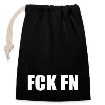 Fck fn - Sac cadeau en coton avec cordon (14 x 20 cm) - noir - Devant