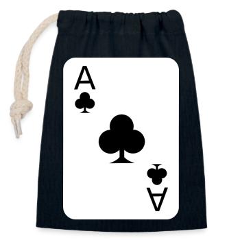 Kreuz Poker Spielkarte Kostüm - Verschließbarer Geschenkbeutel aus Baumwolle (14x20cm) - Navy - Vorne