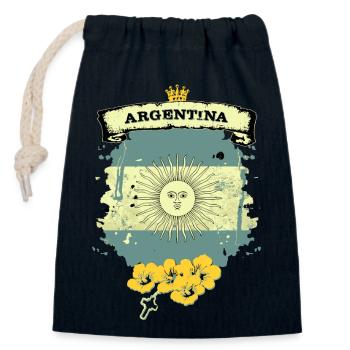 Argentine - Sac cadeau en coton avec cordon (14 x 20 cm) - bleu marine - Devant
