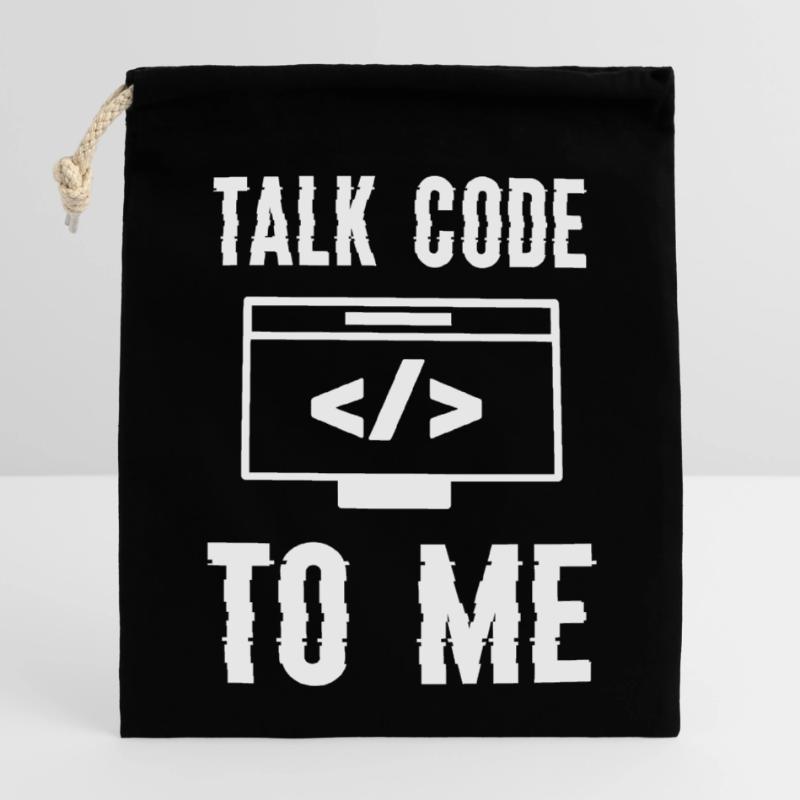 Codierung Programmierung Talk Code To Me Verschließbarer Geschenkbeutel aus Baumwolle (14x20cm)