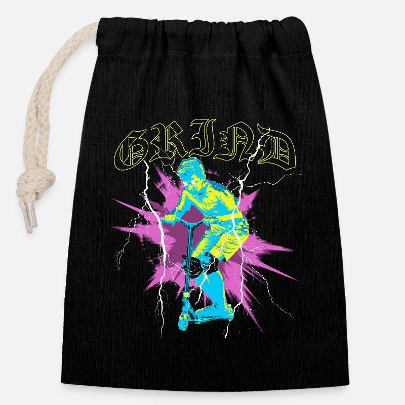 Freestyle Scooter | Children's Gift - Closable cotton gift bag (14x20cm) - black