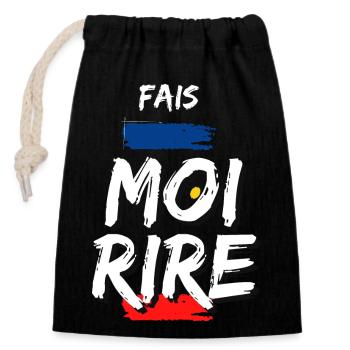 FAIS MOI RIRE - Sac cadeau en coton avec cordon (14 x 20 cm) - noir - Devant
