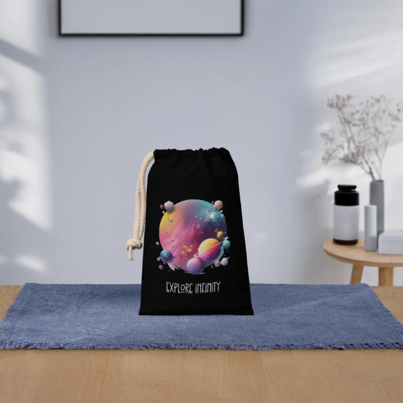 Explore infinity Closable cotton gift bag (14x20cm)
