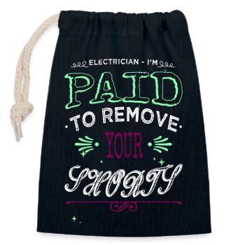 Formation Électricien Lumière Bière Humour - Sac cadeau en coton avec cordon (14 x 20 cm) - bleu marine - Devant